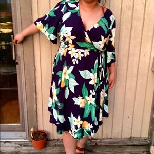 NWT old navy plus size floral summer wrap dress v